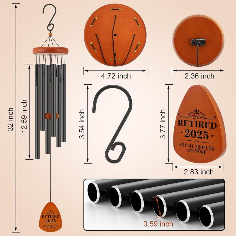 Oprever Retirement Gift for Woman Men Coworker Teacher Nurses Friends Mom Dad Grandma Grandpa Retirees, Coworkers Farewell Going Away Gift, 32" Wind Chimes Retirement Decorations - Image 3